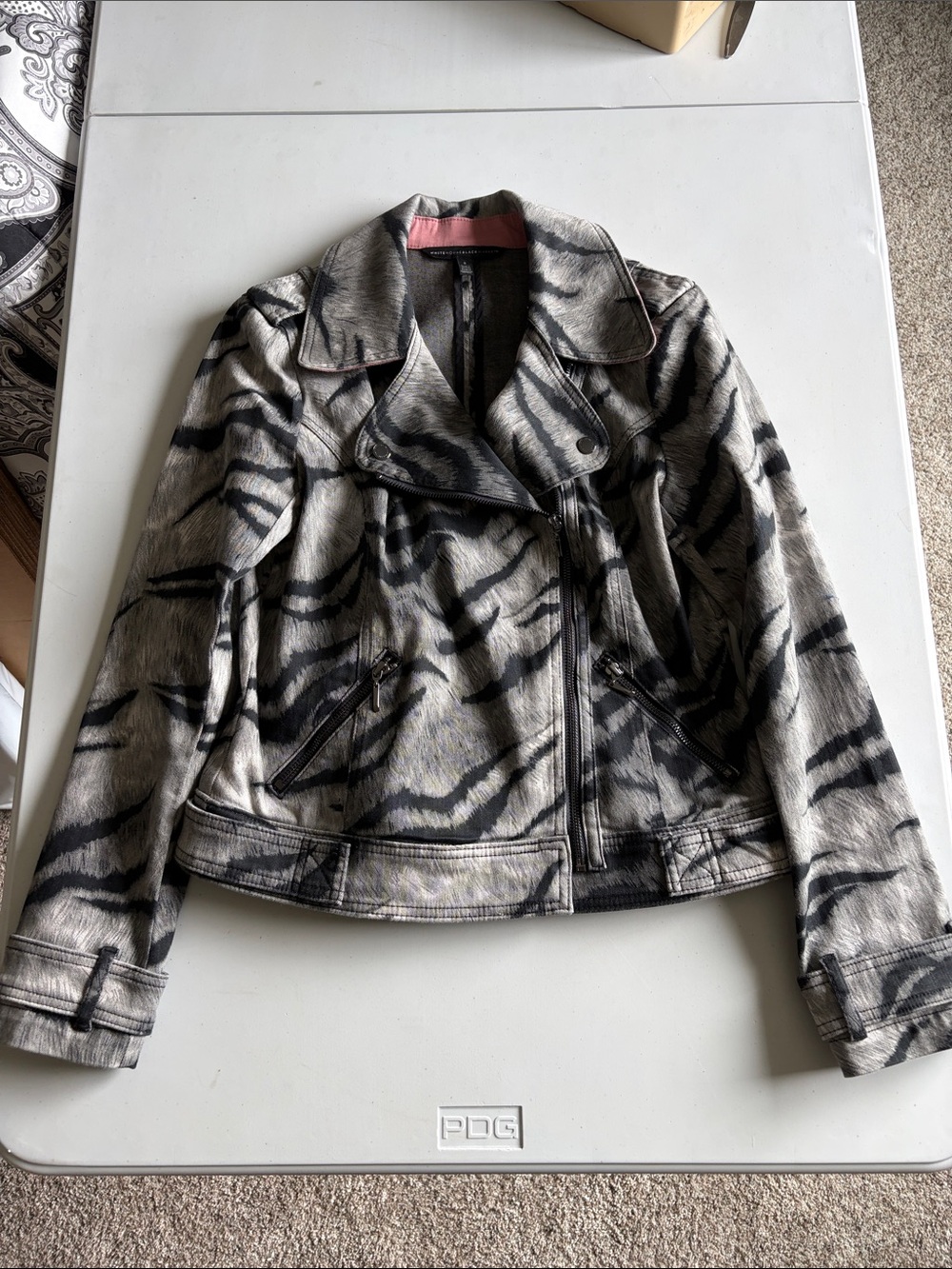 WHBM Animal Print Moto Jacket